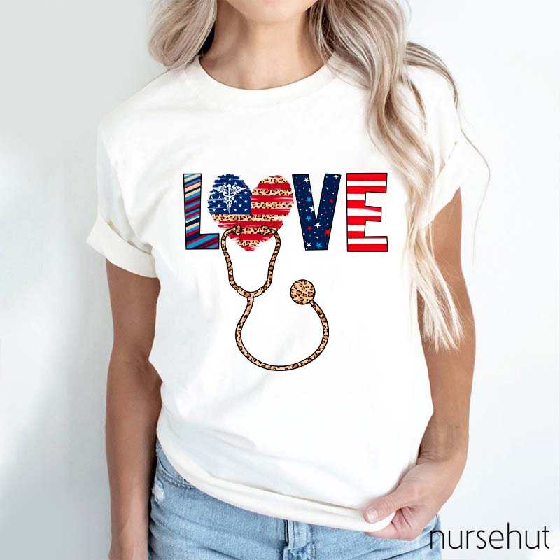 Love And Stethoscope Nurse T-Shirt