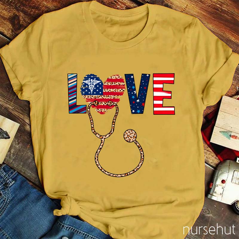 Love And Stethoscope Nurse T-Shirt