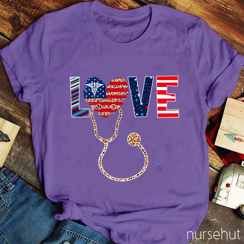 Love And Stethoscope Nurse T-Shirt