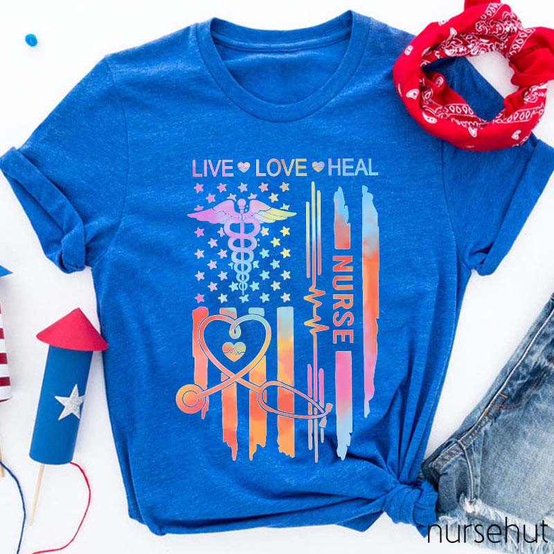 Live Love Heal Nurse T-Shirt