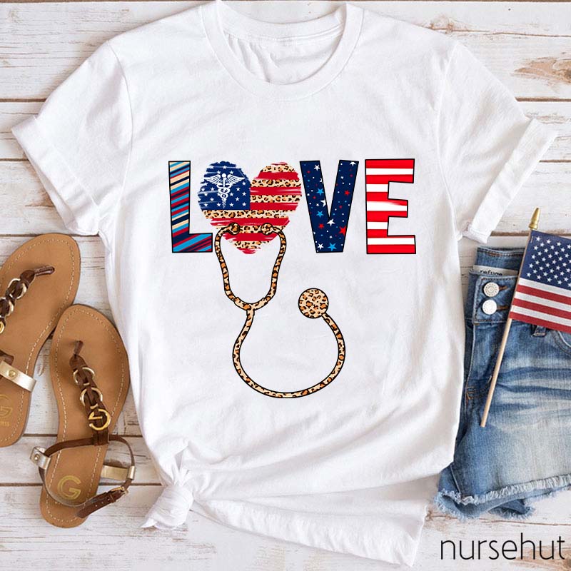Love And Stethoscope Nurse T-Shirt
