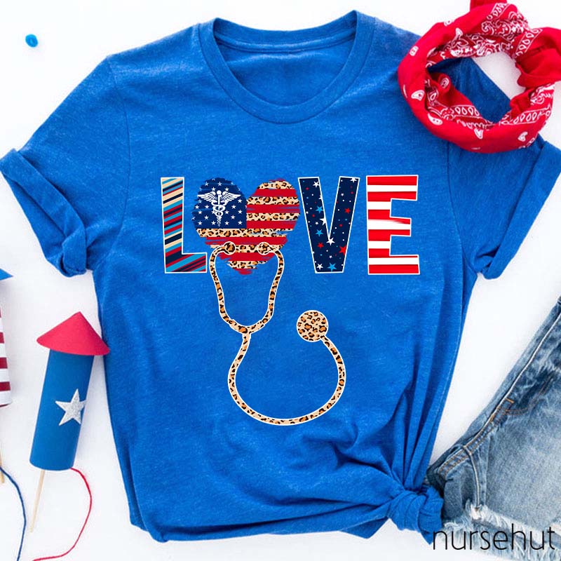 Love And Stethoscope Nurse T-Shirt