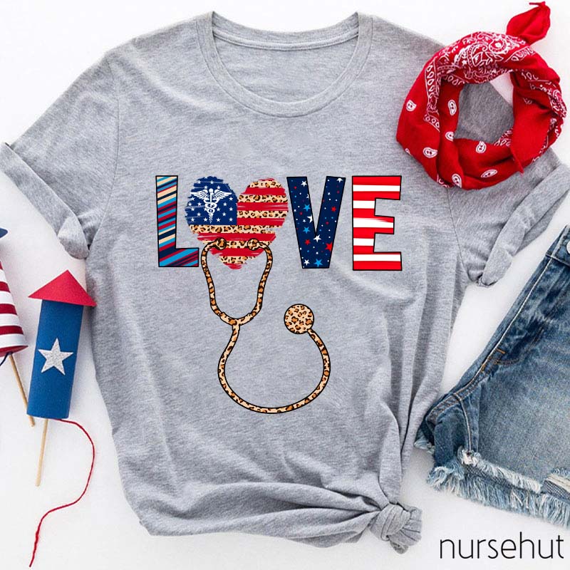Love And Stethoscope Nurse T-Shirt