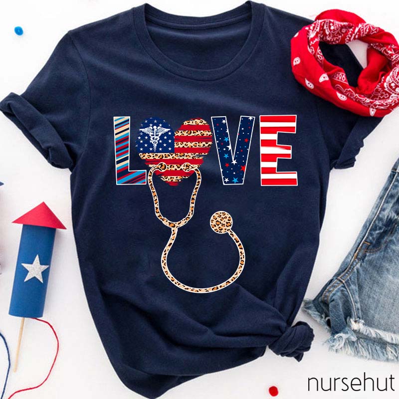 Love And Stethoscope Nurse T-Shirt