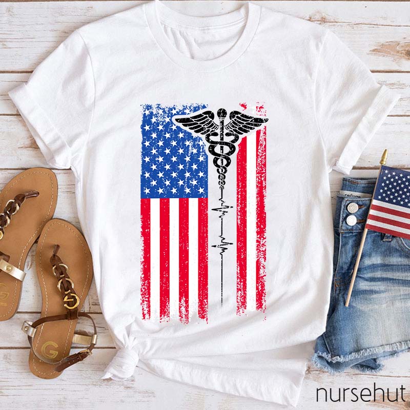 Independence Day Nurse's Alphabet Nurse T-Shirt