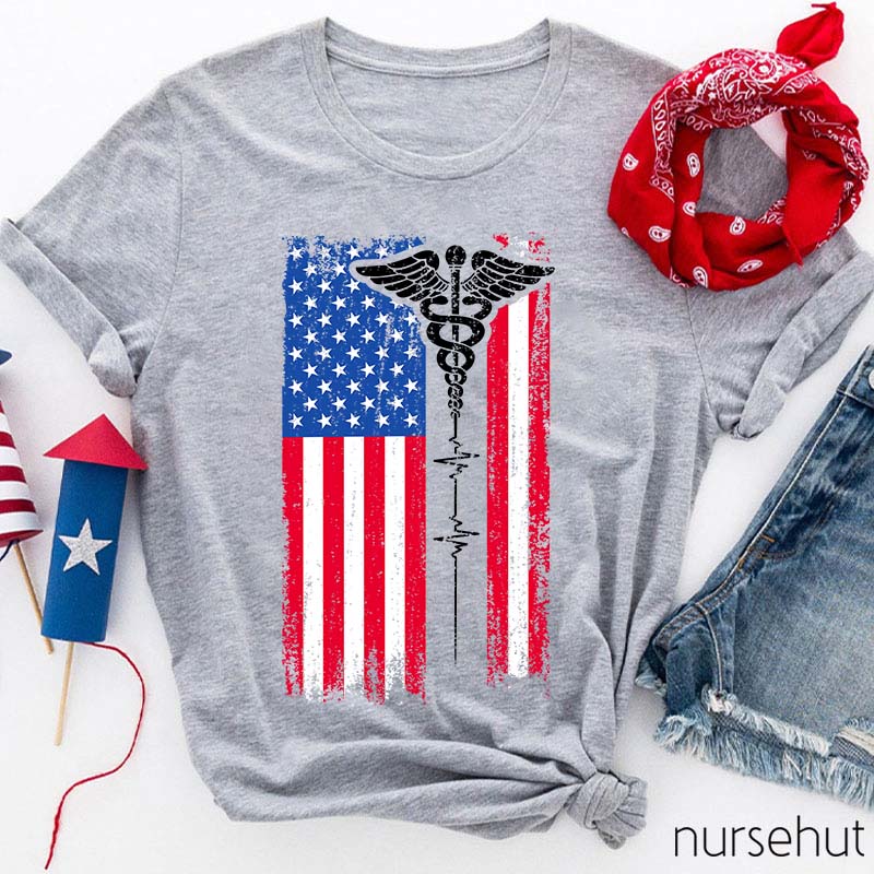 Independence Day Nurse's Alphabet Nurse T-Shirt