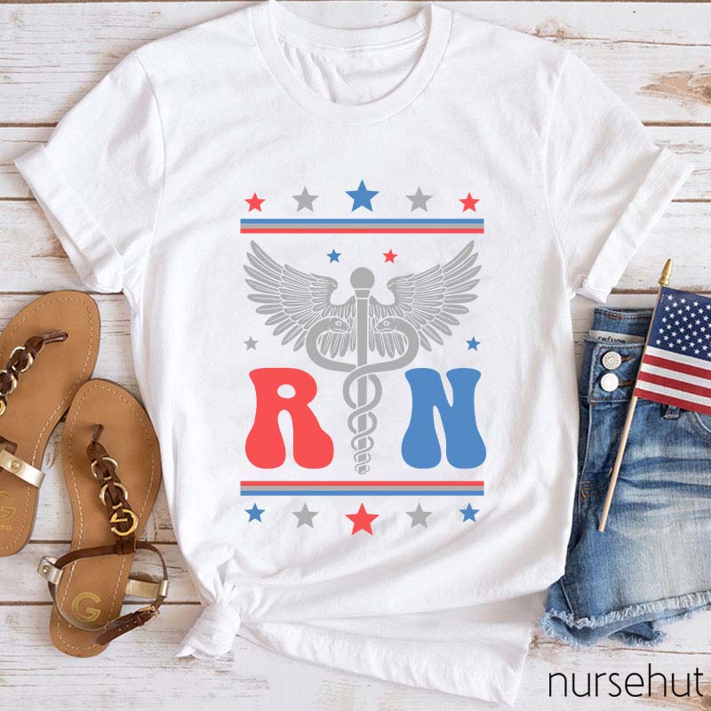 Flag Starts RN Nurse T-Shirt