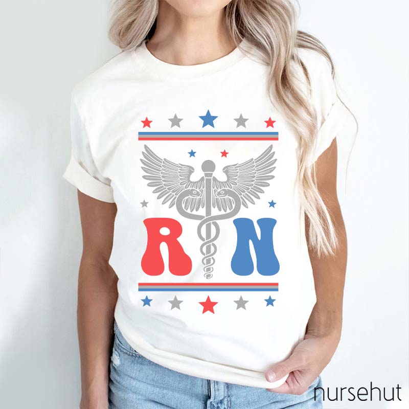 Flag Starts RN Nurse T-Shirt