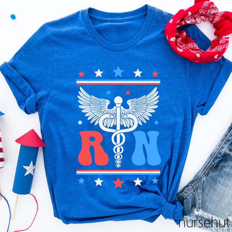 Flag Starts RN Nurse T-Shirt