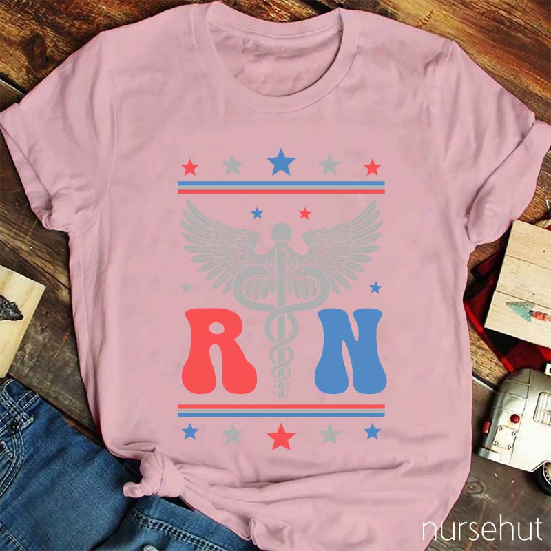 Flag Starts RN Nurse T-Shirt