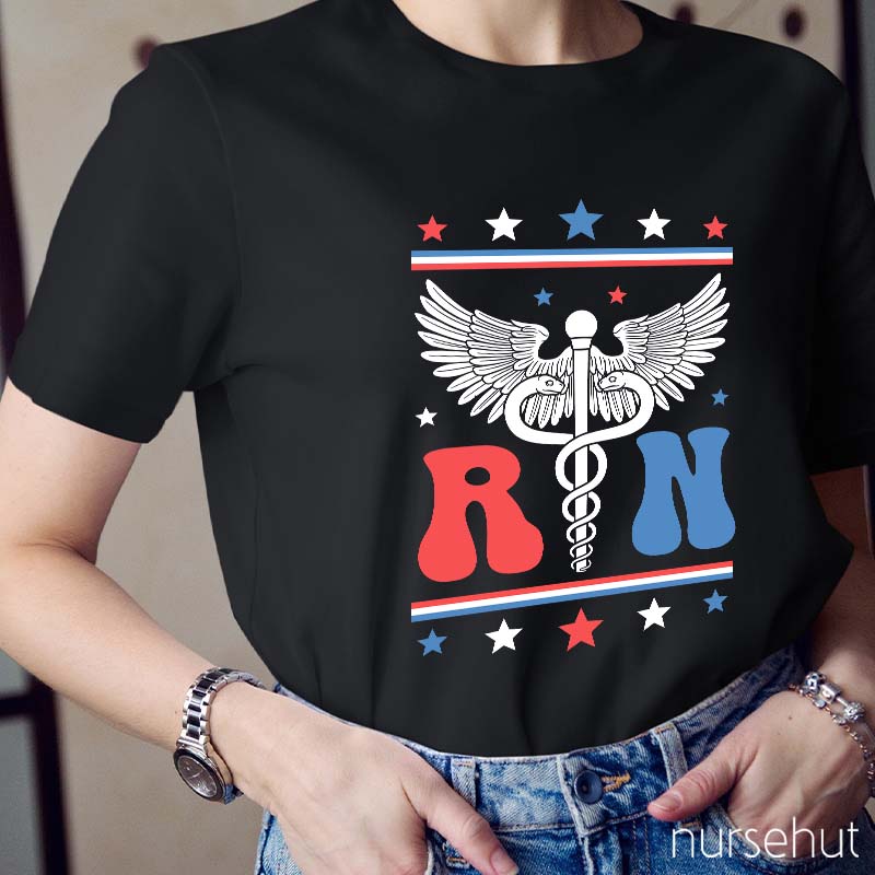 Flag Starts RN Nurse T-Shirt