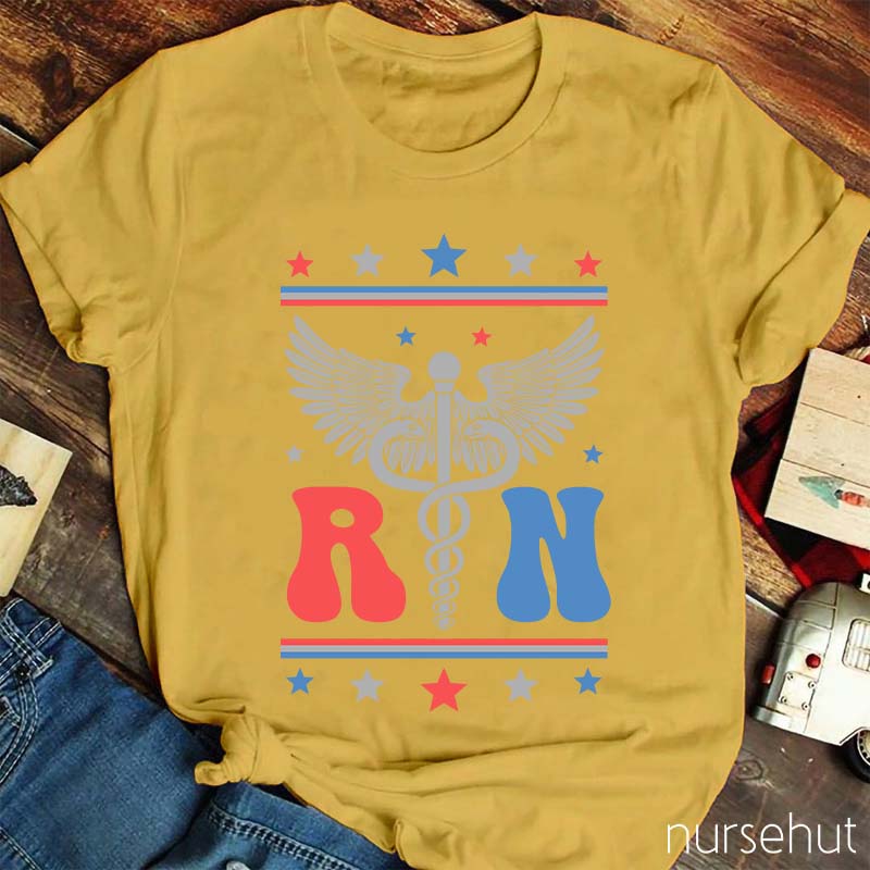Flag Starts RN Nurse T-Shirt