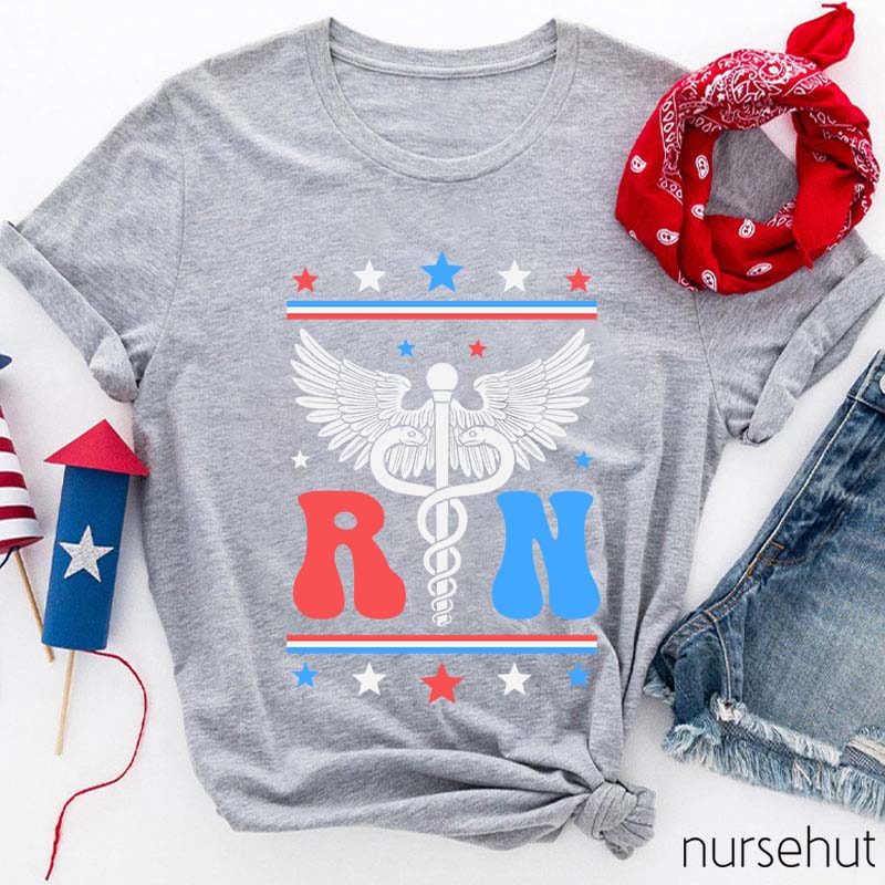 Flag Starts RN Nurse T-Shirt