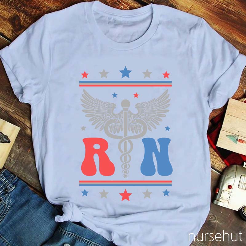 Flag Starts RN Nurse T-Shirt