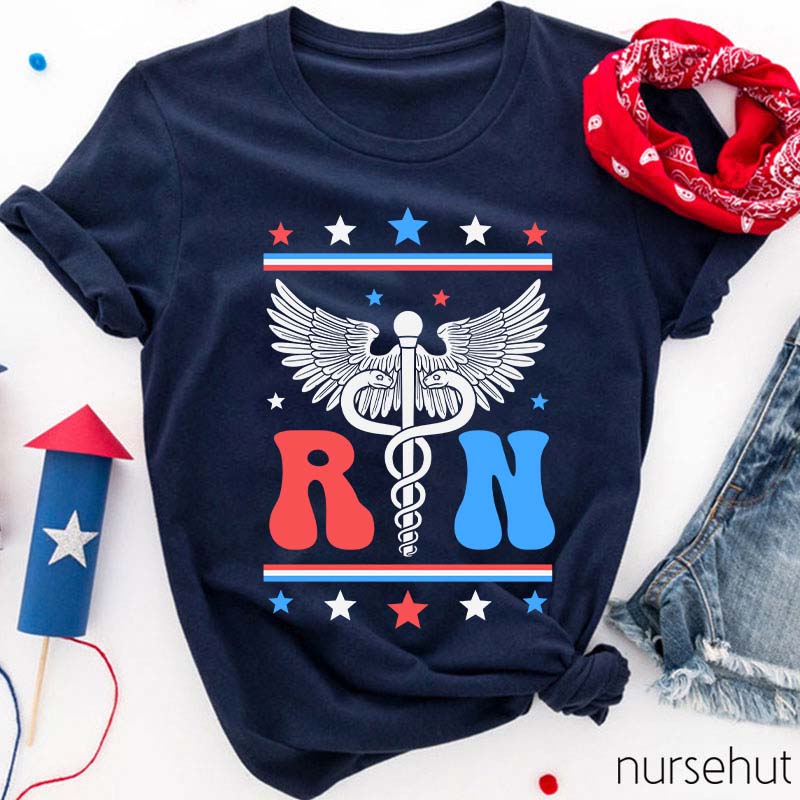 Flag Starts RN Nurse T-Shirt