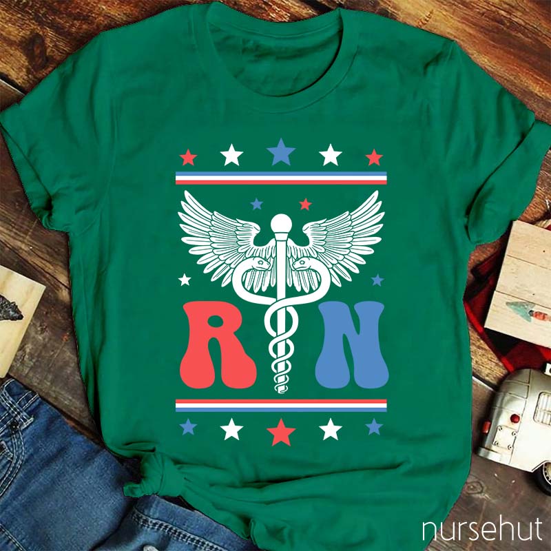 Flag Starts RN Nurse T-Shirt