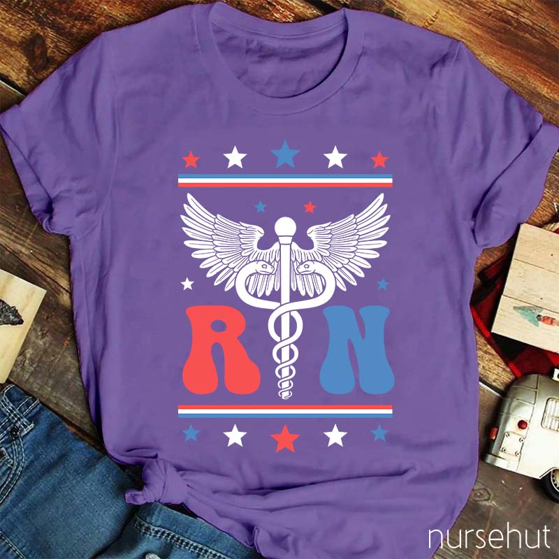 Flag Starts RN Nurse T-Shirt