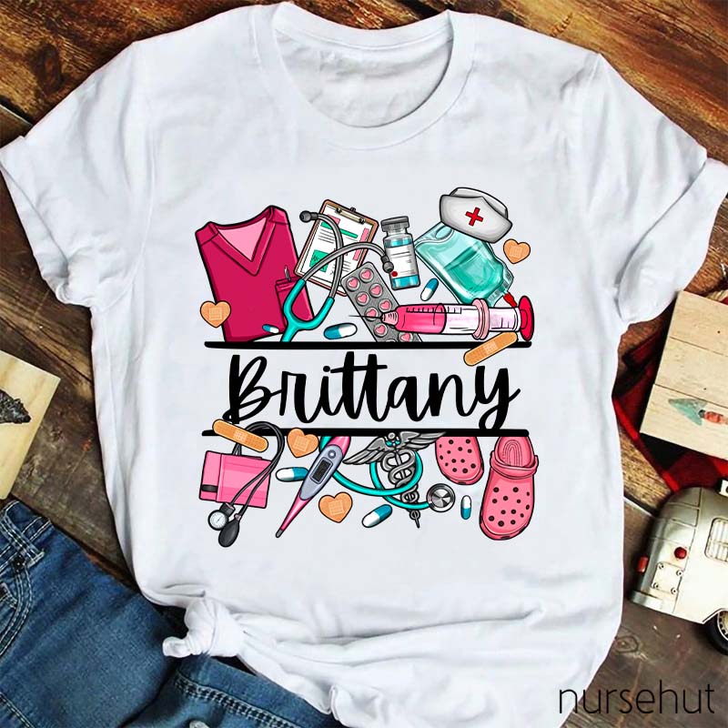 Personalized Name Nurse T-Shirt