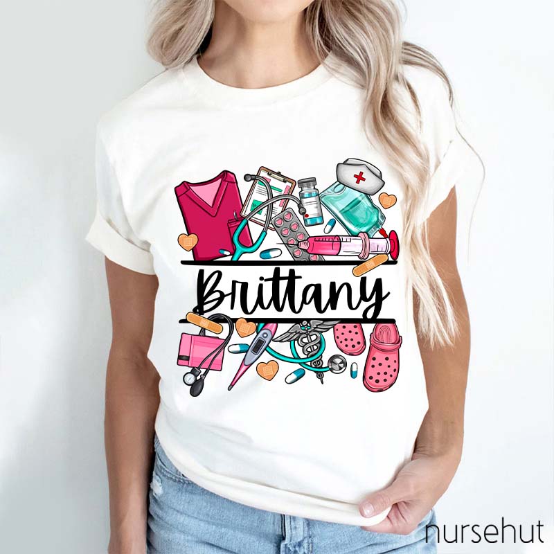 Personalized Name Nurse T-Shirt