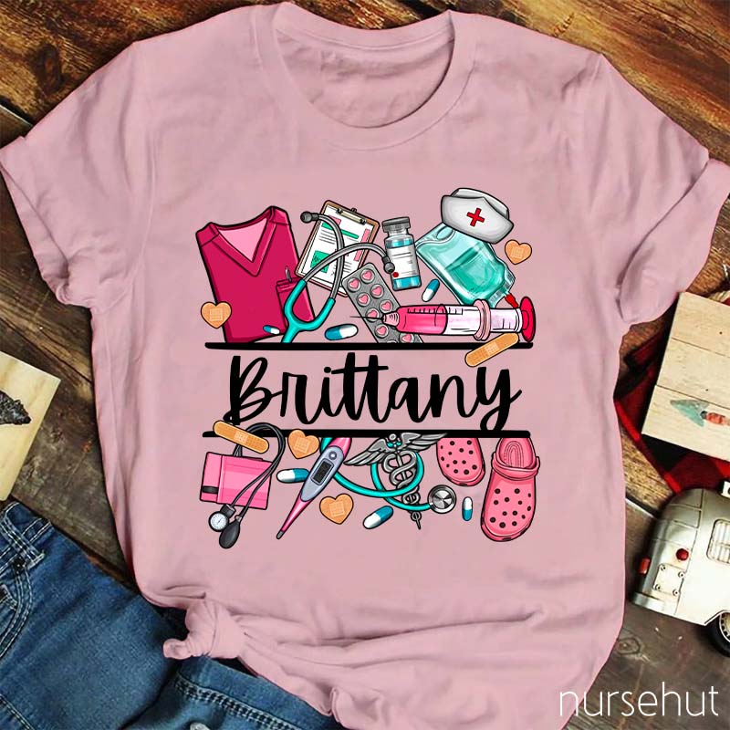 Personalized Name Nurse T-Shirt