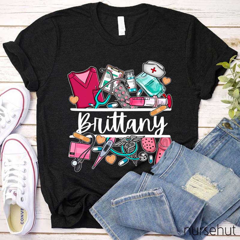 Personalized Name Nurse T-Shirt