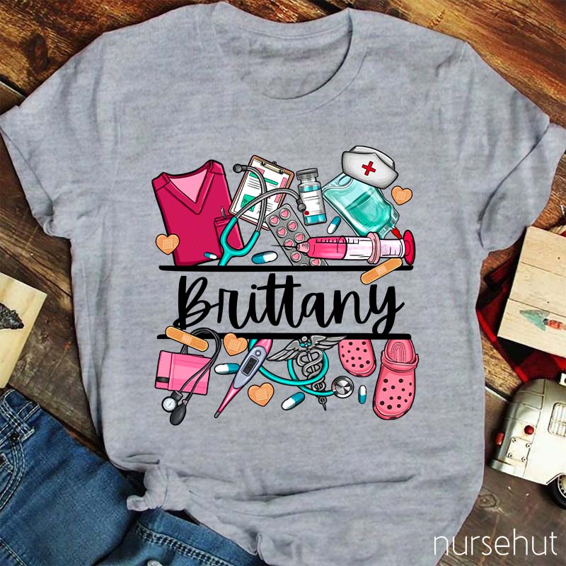 Personalized Name Nurse T-Shirt