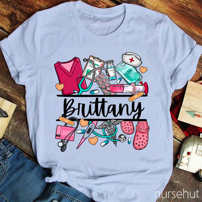 Personalized Name Nurse T-Shirt
