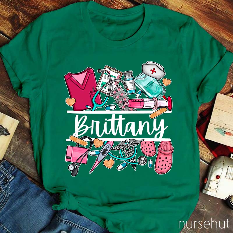 Personalized Name Nurse T-Shirt