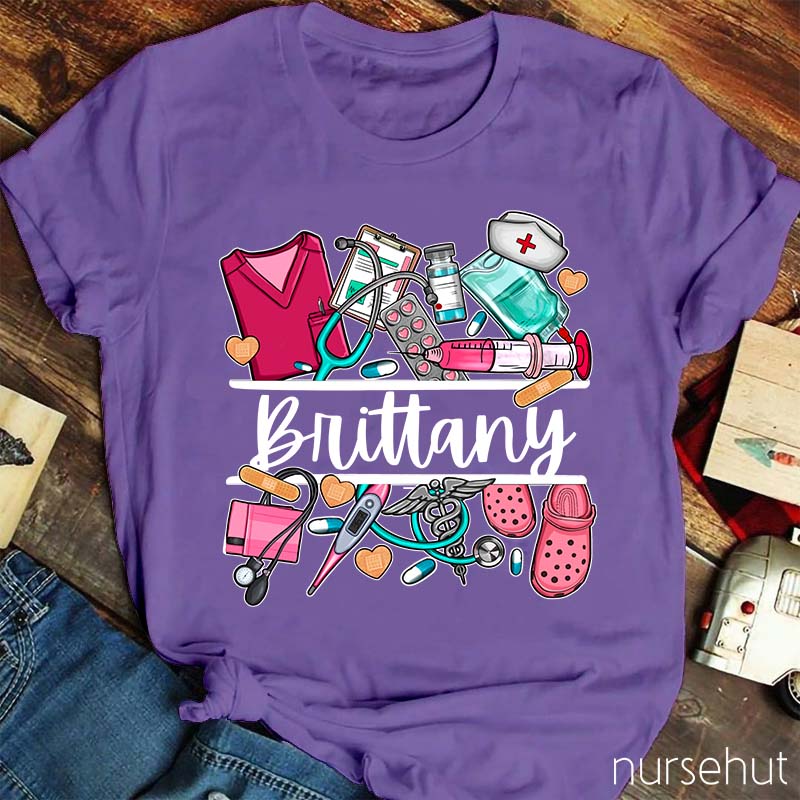 Personalized Name Nurse T-Shirt