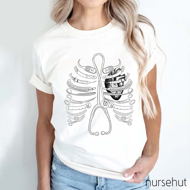 Sternum And Stethoscope Surgical Instruments Nurse T-Shirt