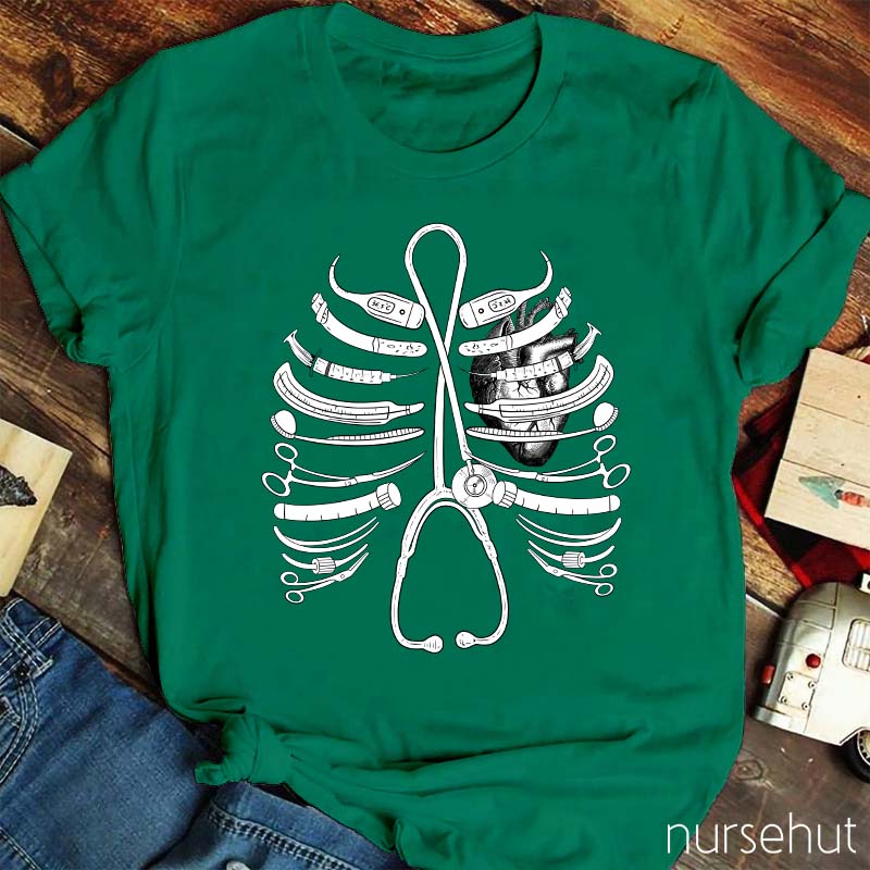 Sternum And Stethoscope Surgical Instruments Nurse T-Shirt