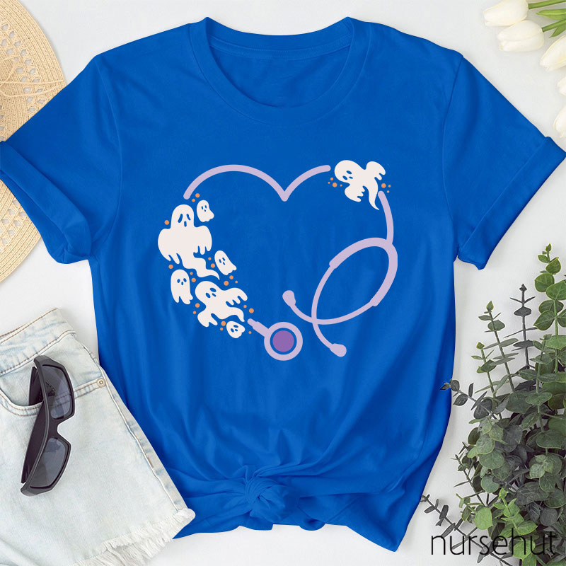 Ghost Stethoscope Heart Nurse T-Shirt