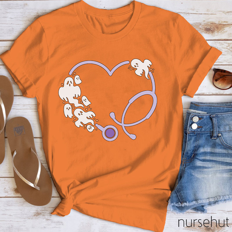 Ghost Stethoscope Heart Nurse T-Shirt