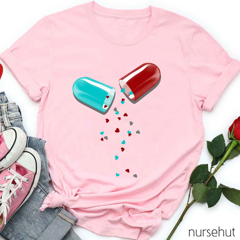 Capsule Pouring Down Love Nurse T-Shirt