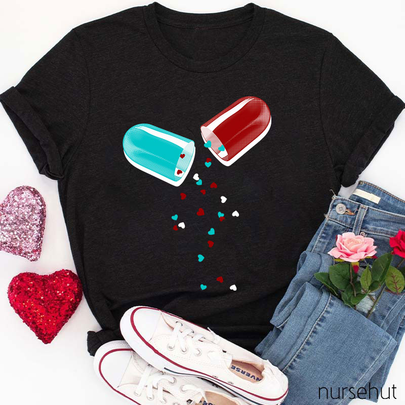 Capsule Pouring Down Love Nurse T-Shirt