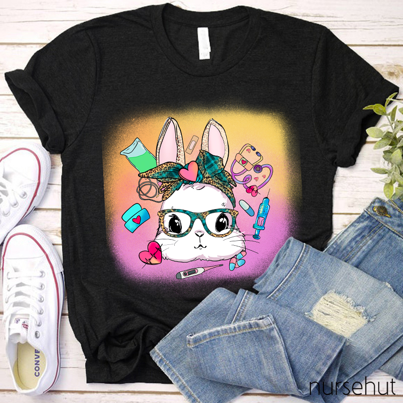 Cute Bunny Nurse Equipments Nurse T-Shirt