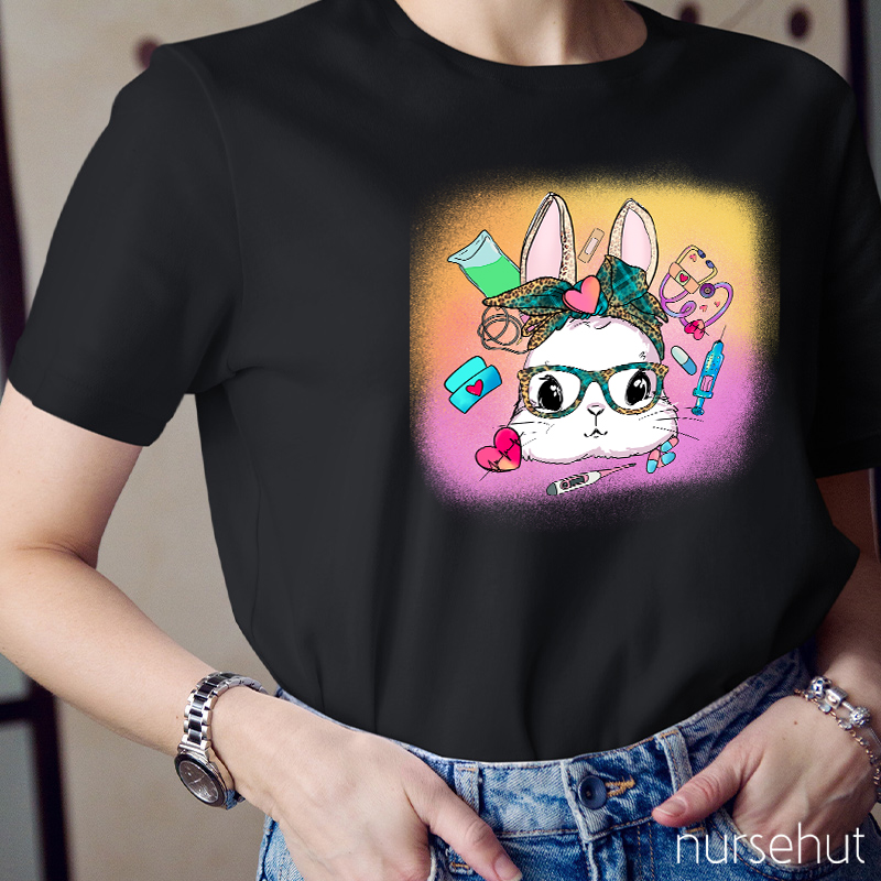 Cute Bunny Nurse Equipments Nurse T-Shirt