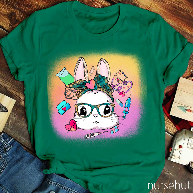 Cute Bunny Nurse Equipments Nurse T-Shirt
