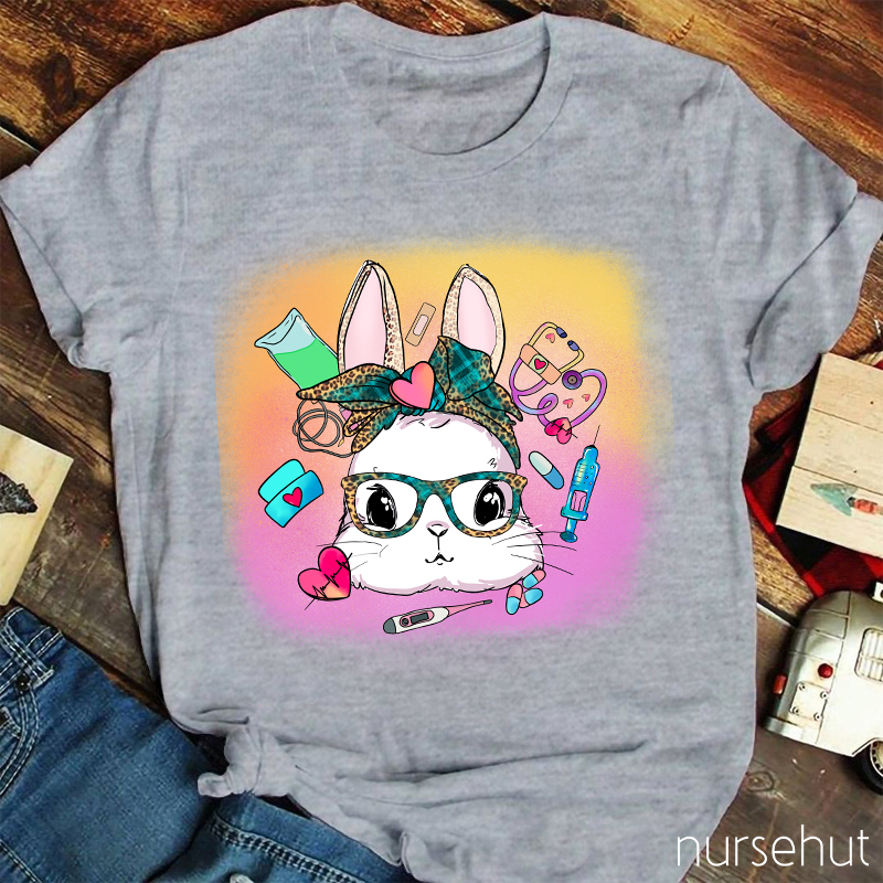 Cute Bunny Nurse Equipments Nurse T-Shirt