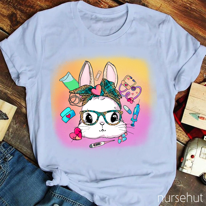 Cute Bunny Nurse Equipments Nurse T-Shirt