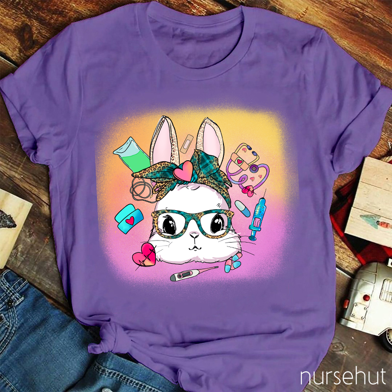 Cute Bunny Nurse Equipments Nurse T-Shirt