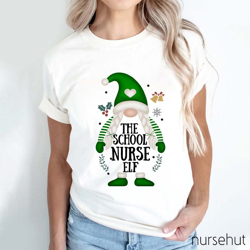 The School Nurse Elf Nurse T-Shirt