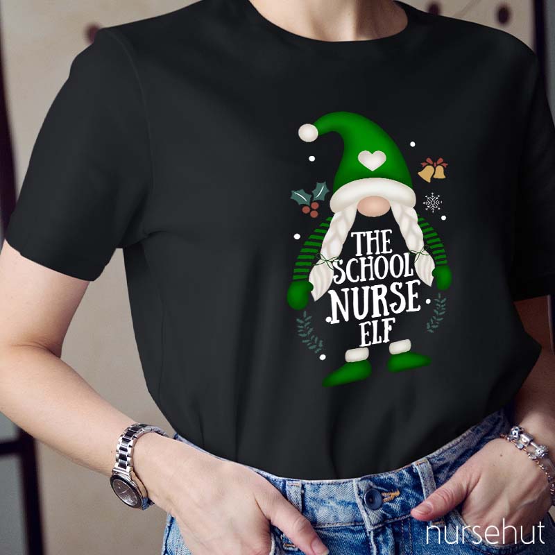 The School Nurse Elf Nurse T-Shirt