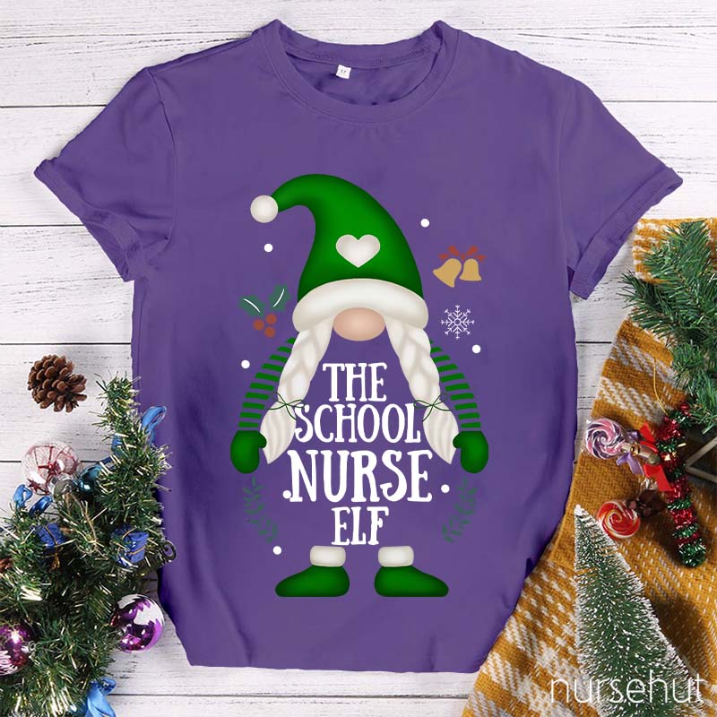 The School Nurse Elf Nurse T-Shirt