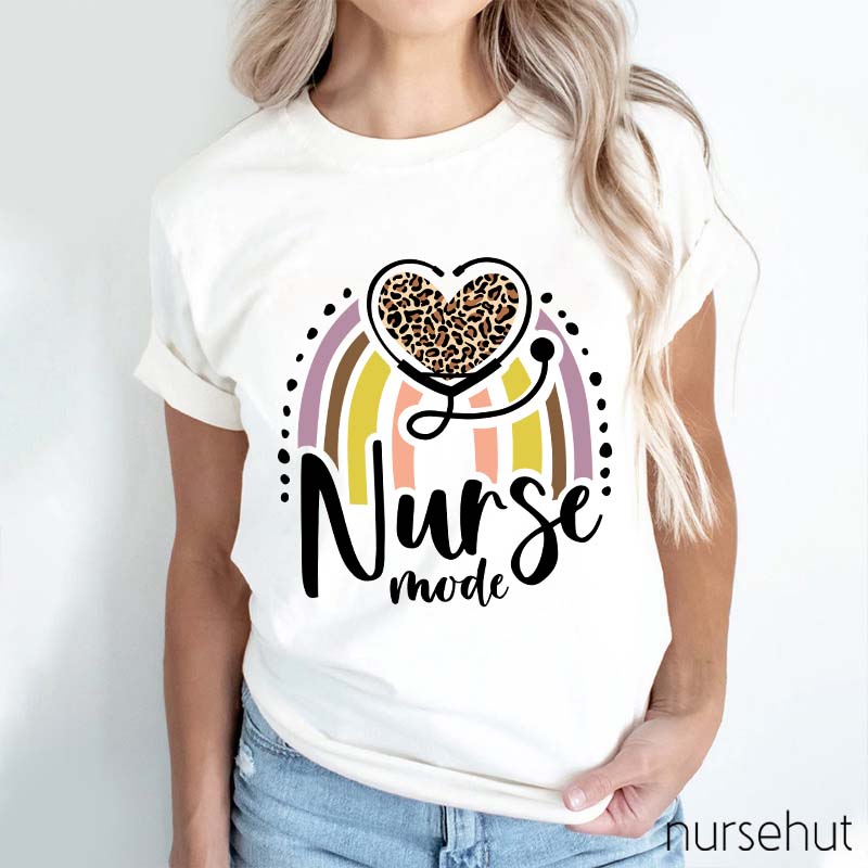 Nurse Mode Hearts And Rainbows Nurse T-Shirt