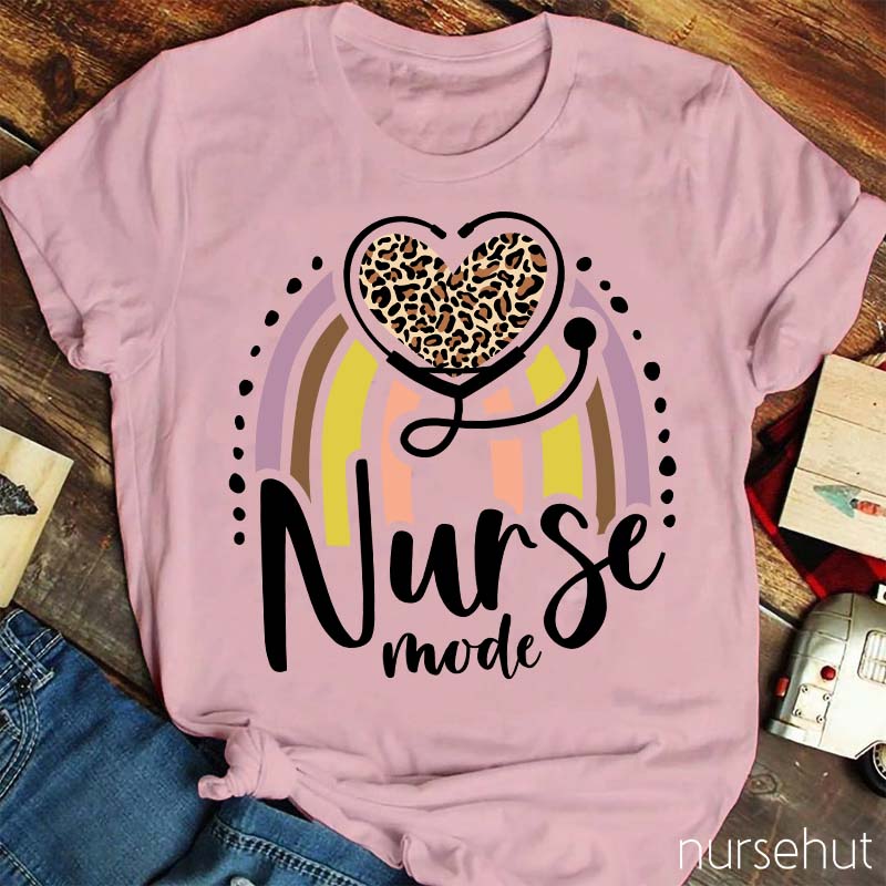 Nurse Mode Hearts And Rainbows Nurse T-Shirt