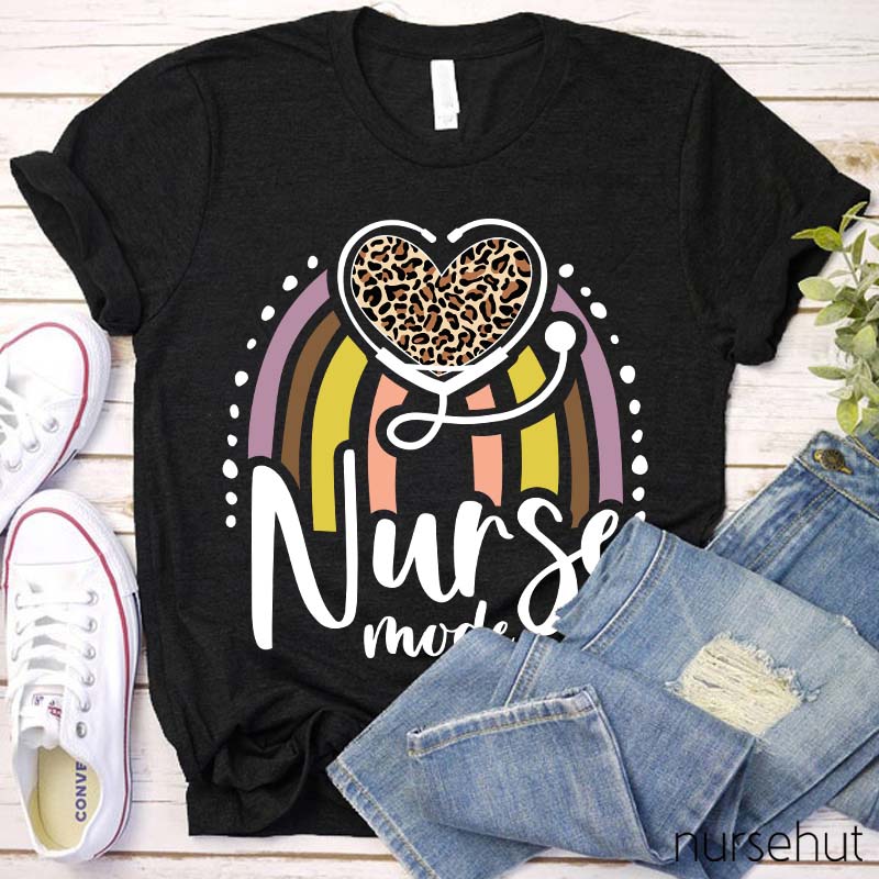 Nurse Mode Hearts And Rainbows Nurse T-Shirt