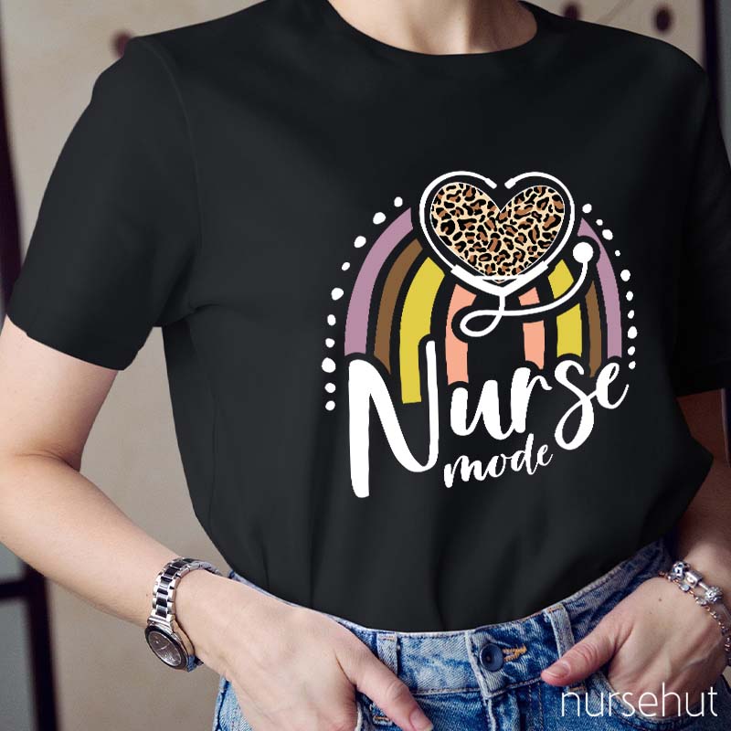 Nurse Mode Hearts And Rainbows Nurse T-Shirt