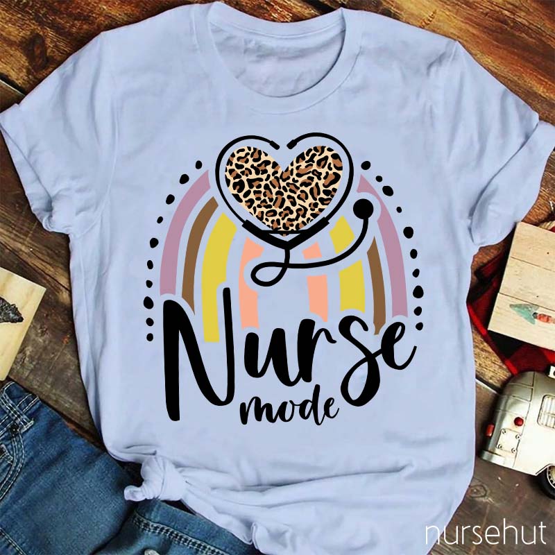 Nurse Mode Hearts And Rainbows Nurse T-Shirt