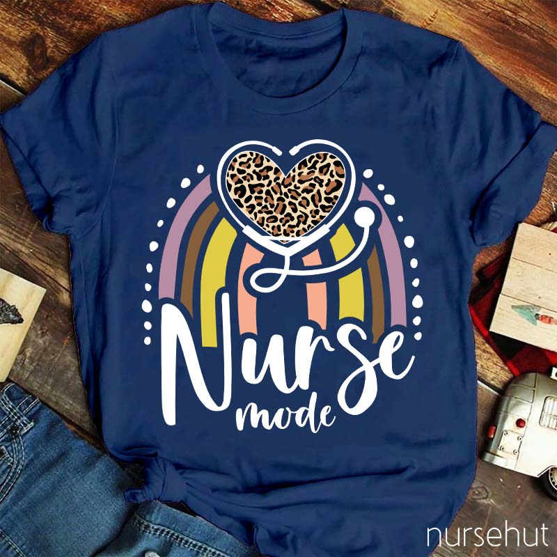Nurse Mode Hearts And Rainbows Nurse T-Shirt